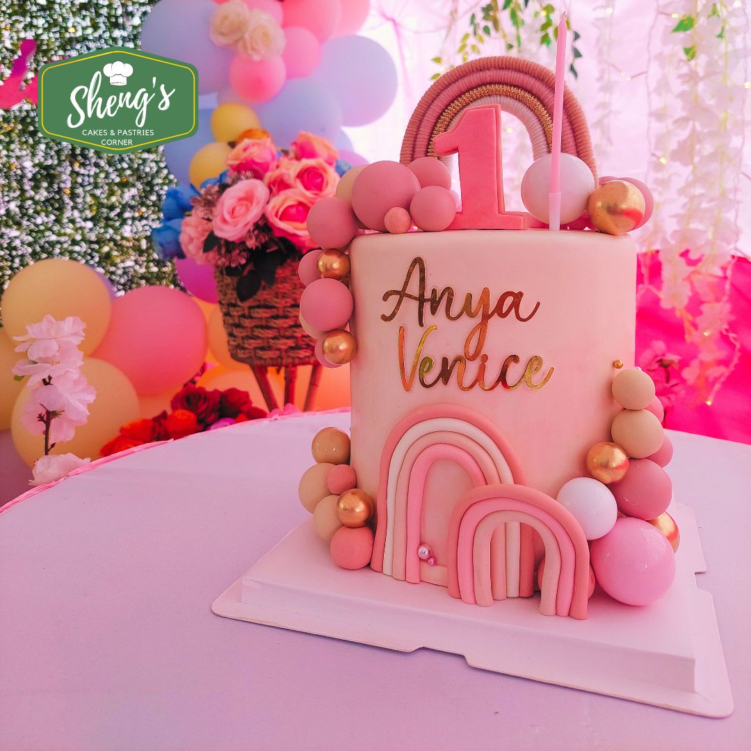 boho-rainbow-cake customized personalized boho rainbow birthday cake fondant details dasmarinas gen trias imus trece amadeo silang tanza cavite shengs bakeshop